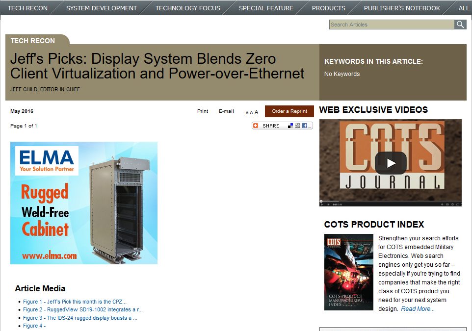 Jeff’s Picks: Display System Blends Zero Client Virtualization and Power-over-Ethernet