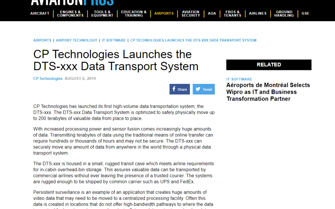 CP Technologies Launches the DTS-xxx Data Transport System
